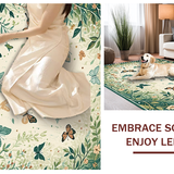 Ultra Soft Area Rug, Non Slip, Stain Resistant, Washable Area Rugs for Living Room, Bedroom, Delicate Insect-Inspired Artistry(Ivory)