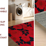 Ultra Soft Area Rug, Non Slip, Stain Resistant, Washable Area Rugs for Living Room, Bedroom, Bold Modern Botanical Print(Red)