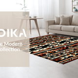 Ultra Soft Area Rug, Non Slip, Stain Resistant, Washable Area Rugs for Living Room, Bedroom, Elegant Ethnic Inspired Design Elements(Orange)