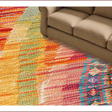 Ultra Soft Area Rug, Non Slip, Stain Resistant, Washable Area Rugs for Living Room, Bedroom, Cotton Vibrant Classroom Dining Area Rug(Orange)