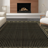 Ultra Soft Area Rug, Non Slip, Stain Resistant, Washable Area Rugs for Living Room, Bedroom, Sophisticated Muted Color Palette(Black)