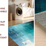 Ultra Soft Area Rug, Non Slip, Stain Resistant, Washable Area Rugs for Living Room, Bedroom, Abyss Gradient Rug, Seafoam Accent, Modern Distressed Print(Blue)