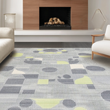 Ultra Soft Area Rug, Non Slip, Stain Resistant, Washable Area Rugs for Living Room, Bedroom, Stylish Minimalist Geometric Shapes(Gray)