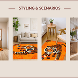 Ultra Soft Area Rug, Non Slip, Stain Resistant, Washable Area Rugs for Living Room, Bedroom, Bold Spiritual Living Room Non-Slip Rug(Orange)
