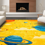 Ultra Soft Area Rug, Non Slip, Stain Resistant, Washable Area Rugs for Living Room, Bedroom, Celestial Vivid Cartoon Imagery(Yellow)