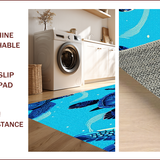 Ultra Soft Area Rug, Non Slip, Stain Resistant, Washable Area Rugs for Living Room, Bedroom, Modern Sea Turtle Coastal Bedroom Low Pile Rug(Blue)