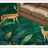 Ultra Soft Area Rug, Non Slip, Stain Resistant, Washable Area Rugs for Living Room, Bedroom, Chic Vintage Animal Aesthetic(Green)