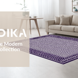 Ultra Soft Area Rug, Non Slip, Stain Resistant, Washable Area Rugs for Living Room, Bedroom, Luxurious Abstract Checkerboard Style(Purple)