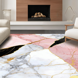 Modern Black Marble Swirl(White)