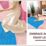 Ultra Soft Area Rug, Non Slip, Stain Resistant, Washable Area Rugs for Living Room, Bedroom, Colorful Geometric Bedroom Rug for Girls(Pink)