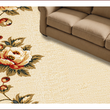 Ultra Soft Area Rug, Non Slip, Stain Resistant, Washable Area Rugs for Living Room, Bedroom, Vintage Floral Non-Slip Dining Room(Beige)