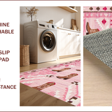 Ultra Soft Area Rug, Non Slip, Stain Resistant, Washable Area Rugs for Living Room, Bedroom, Trendy Pink Cowgirl Playroom Round Rug(Pink)