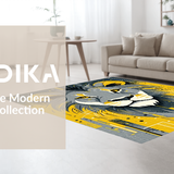 Ultra Soft Area Rug, Non Slip, Stain Resistant, Washable Area Rugs for Living Room, Bedroom, Fun Animal Character Round Mat(Yellow)