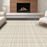 Ultra Soft Area Rug, Non Slip, Stain Resistant, Washable Area Rugs for Living Room, Bedroom, Vibrant Contemporary Striped Aesthetic(Beige)