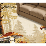 Ultra Soft Area Rug, Non Slip, Stain Resistant, Washable Area Rugs for Living Room, Bedroom, Rustic Warm Beige Floral Theme(Beige)