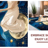 Ultra Soft Area Rug, Non Slip, Stain Resistant, Washable Area Rugs for Living Room, Bedroom, Enchanting Celestial Harmony Visuals(Blue)