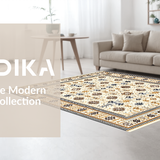 Ultra Soft Area Rug, Non Slip, Stain Resistant, Washable Area Rugs for Living Room, Bedroom, Chic Neutral Tiled Aesthetic(Beige)