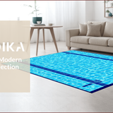 Ultra Soft Area Rug, Non Slip, Stain Resistant, Washable Area Rugs for Living Room, Bedroom, Retro Sports Graphic Print(Blue)