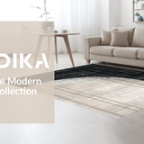 Ultra Soft Area Rug, Non Slip, Stain Resistant, Washable Area Rugs for Living Room, Bedroom, Mono Stripe Rug with Dynamic Parallel Lines and Abstract Pattern(Gray)