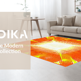 Ultra Soft Area Rug, Non Slip, Stain Resistant, Washable Area Rugs for Living Room, Bedroom, Artistic Rainbow Sunburst Pattern(Yellow)
