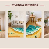 Ultra Soft Area Rug, Non Slip, Stain Resistant, Washable Area Rugs for Living Room, Bedroom, Funny Coir Door Mat for Beach House Decor(Blue)