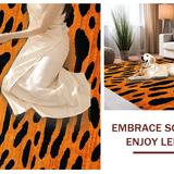 Ultra Soft Area Rug, Non Slip, Stain Resistant, Washable Area Rugs for Living Room, Bedroom, Chic Wild Aesthetic Expression(Orange)