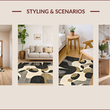 Ultra Soft Area Rug, Non Slip, Stain Resistant, Washable Area Rugs for Living Room, Bedroom, Elegant Rustic Okapi Motif Design(Beige)
