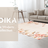 Ultra Soft Area Rug, Non Slip, Stain Resistant, Washable Area Rugs for Living Room, Bedroom, Rustic Warm Floral Accents(Beige)