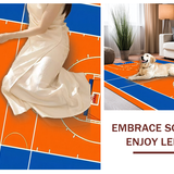 Ultra Soft Area Rug, Non Slip, Stain Resistant, Washable Area Rugs for Living Room, Bedroom, Rustic Sports-Inspired Decor Element(Orange)