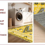 Ultra Soft Area Rug, Non Slip, Stain Resistant, Washable Area Rugs for Living Room, Bedroom, Chic Modern Diamond Aesthetic(Yellow)