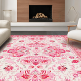 Elegant Low Pile Flower Motif(Pink)