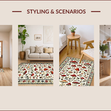 Ultra Soft Area Rug, Non Slip, Stain Resistant, Washable Area Rugs for Living Room, Bedroom, Charming Earthy Mushroom Aesthetic(White)