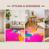 Ultra Soft Area Rug, Non Slip, Stain Resistant, Washable Area Rugs for Living Room, Bedroom, Radiant Contemporary Gradient Patterns(Pink)