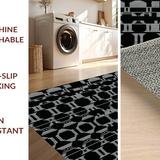 Ultra Soft Area Rug, Non Slip, Stain Resistant, Washable Area Rugs for Living Room, Bedroom, Trendy Chic Shag Style Rug(Black)