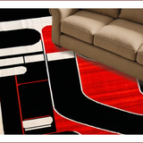 Ultra Soft Area Rug, Non Slip, Stain Resistant, Washable Area Rugs for Living Room, Bedroom, Dynamic Red and Black Patterns(Red)