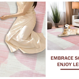 Ultra Soft Area Rug, Non Slip, Stain Resistant, Washable Area Rugs for Living Room, Bedroom, Symmetrical Bow-Shaped Rug, Aesthetic Room Decor(Pink)