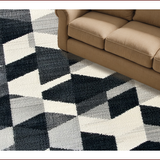 Ultra Soft Area Rug, Non Slip, Stain Resistant, Washable Area Rugs for Living Room, Bedroom, Non-Shedding Minimalist Home Office Geometric Carpet(Gray)