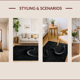Ultra Soft Area Rug, Non Slip, Stain Resistant, Washable Area Rugs for Living Room, Bedroom, Gothic Snake Print(Black)