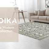 Ultra Soft Area Rug, Non Slip, Stain Resistant, Washable Area Rugs for Living Room, Bedroom, Rustic Linear Motif in Neutral Tones(Beige)