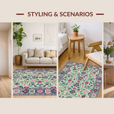 Elegant Green Floral Touch(Ivory)