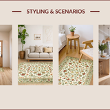 Ultra Soft Area Rug, Non Slip, Stain Resistant, Washable Area Rugs for Living Room, Bedroom, Distressed Earthy Floral Elegance(Beige)