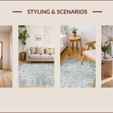 Ultra Soft Area Rug, Non Slip, Stain Resistant, Washable Area Rugs for Living Room, Bedroom, Rustic Textured Geometric Arrangement(Ivory)