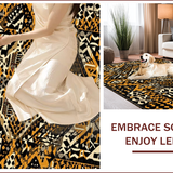 Ultra Soft Area Rug, Non Slip, Stain Resistant, Washable Area Rugs for Living Room, Bedroom, Contemporary Chic Cheetah Motif(Black)