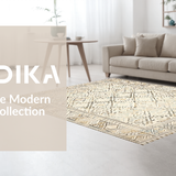 Ultra Soft Area Rug, Non Slip, Stain Resistant, Washable Area Rugs for Living Room, Bedroom, Rustic Warm Toned Geometric Theme(Beige)
