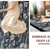 Ultra Soft Area Rug, Non Slip, Stain Resistant, Washable Area Rugs for Living Room, Bedroom, Contemporary Graphic Leaf Design(Gray)