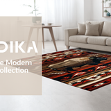 Ultra Soft Area Rug, Non Slip, Stain Resistant, Washable Area Rugs for Living Room, Bedroom, Charming Nature-Inspired Artwork(Red)