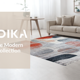 Ultra Soft Area Rug, Non Slip, Stain Resistant, Washable Area Rugs for Living Room, Bedroom, Elegant Soft Geometric Waves(Red)