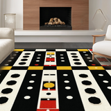 Ultra Soft Area Rug, Non Slip, Stain Resistant, Washable Area Rugs for Living Room, Bedroom, Artistic Playful Dice Arrangement(Black)