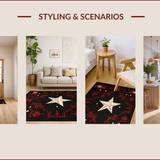 Ultra Soft Area Rug, Non Slip, Stain Resistant, Washable Area Rugs for Living Room, Bedroom, Earthy Western Geometric Elegance(Black)