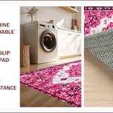 Ultra Soft Area Rug, Non Slip, Stain Resistant, Washable Area Rugs for Living Room, Bedroom, Pink Boho Vintage Playroom Carpet with Non-Slip Design(Pink)